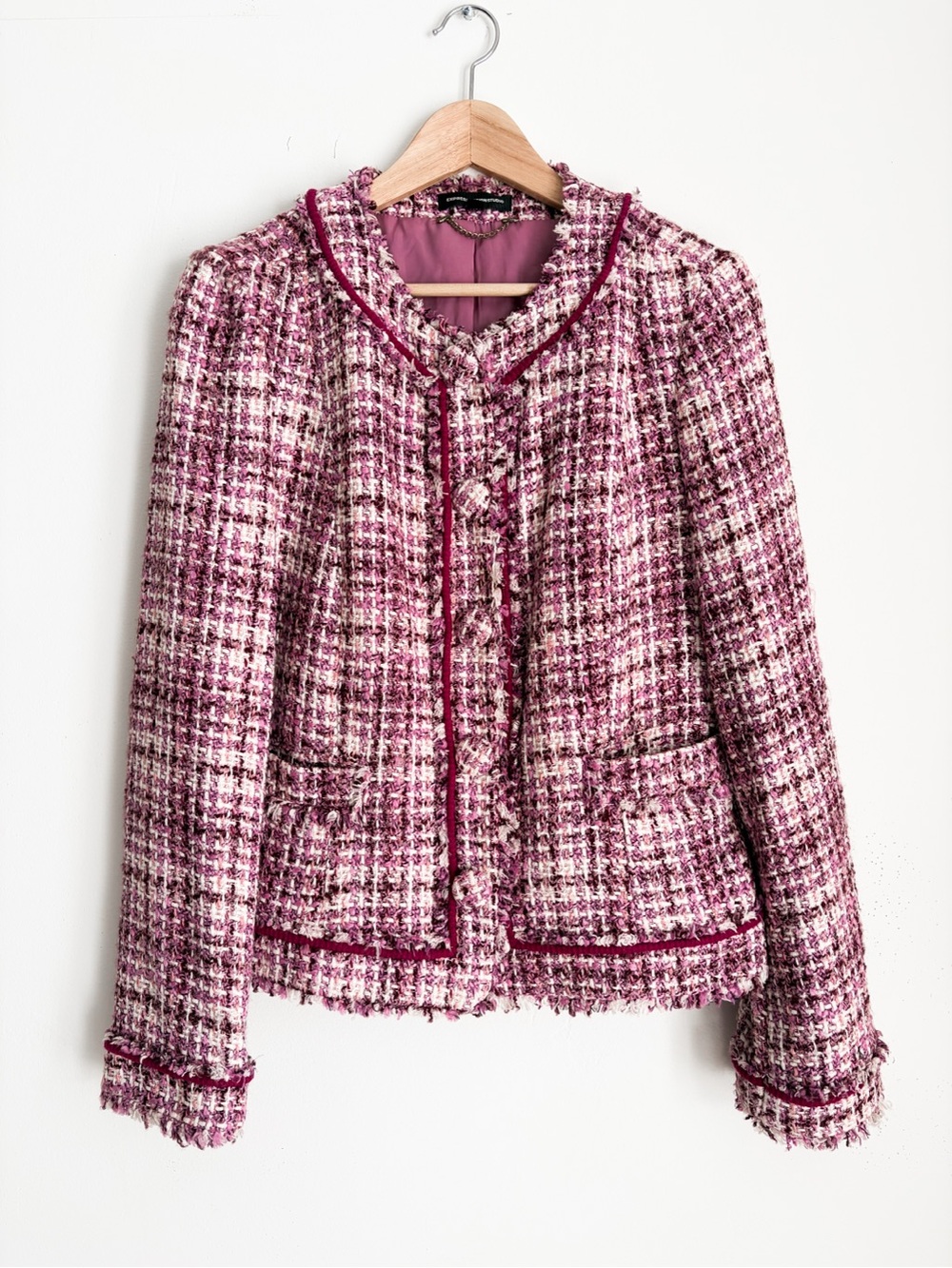 Express Woven Tweed Pink Jacket Blazer - Size 12